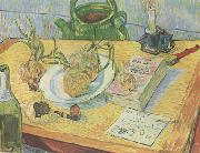 Vincent Van Gogh Still life:Drawing Board,Pipe,Onions and Sealing-Wax (nn04) China oil painting reproduction